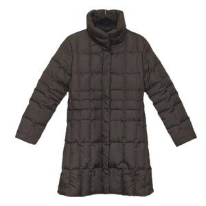 💠Isaac Mizrahi Down Filled Duvet Puffer Coat Womens Small Long Brown Jacket
